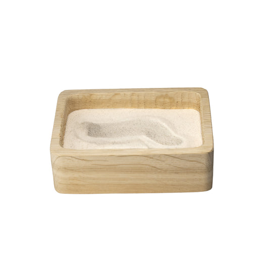 Dřevěná vanička na písek pro křečka 10x14 cm - dubová koupelna pro hlodavce